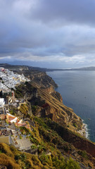 Obraz premium traditional greece village fira on santorini island