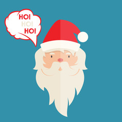 Flat design of Santa Claus with christmas accessories. Vector il