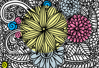 Vector Doodle flowers 