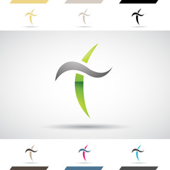 Obraz premium Logo Shapes and Icons of Letter T