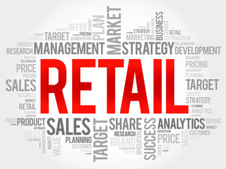 Fototapeta premium Retail word cloud, business concept