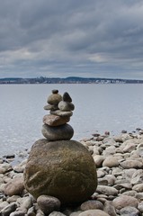 Balanced stones sculpture
