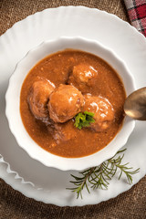 Meatballs in the sauce.