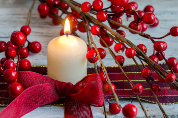 Christmas candle, home decoration
