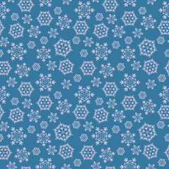 Blue seamless background with snowflakes, vector