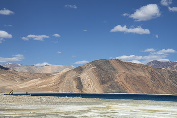 Blue water Himalayan lake landscape