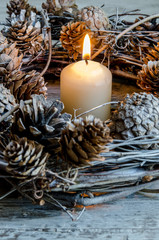 Christmas candle, home decoration