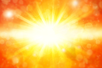 Explosive orange sun rays background