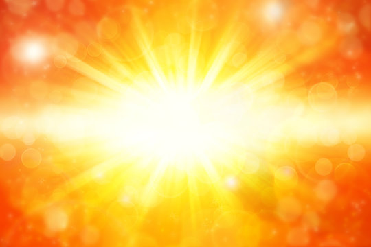 Explosive orange sun rays background