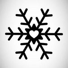 Schneeflocke mit Herz
