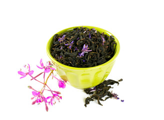 fireweed tea isolated on white