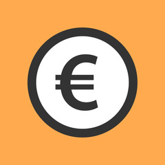 Euro symbol in flat design.