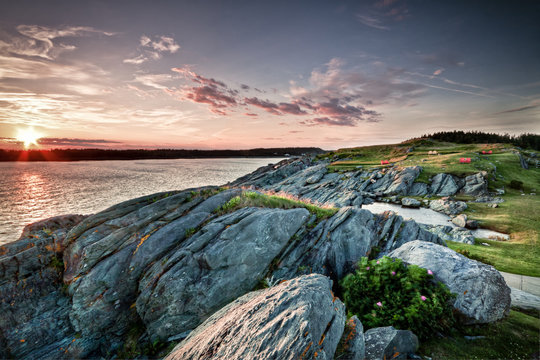 Sonnenuntergang Yarmouth In Nova Scotia