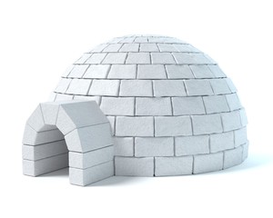 3d illustration of an igloo