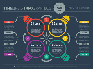 Vector infographics. Business concept with four options, parts,