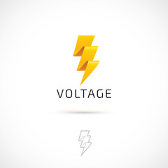 Vector logo design, yelow bolt symbol icon.