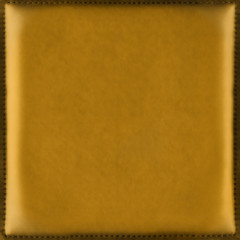 Golden shiny leather background from natural soft and smooth leather with stitched frame