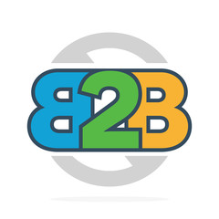 B2B letters logo or icon. Business to Business symbol