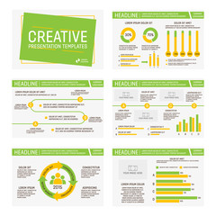 Vector template for multipurpose presentation slides with graphs and charts. Infographic element and symbol icon template. Powerpoint templates and themes