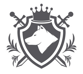 Vector shield with wolf design element