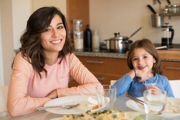 Mom and daughter having lunch