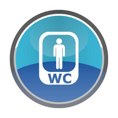 Toilettes homme dans un bouton