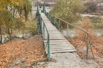 plank bridge in the village