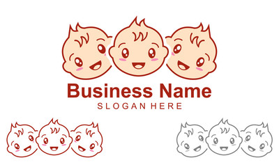 baby logo, baby and kids vector logo design