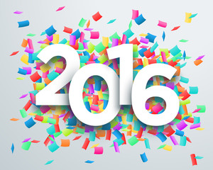 2016 Title Celebration Confetti Vector With 3d Drop Shadow Design 1