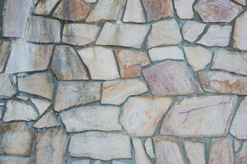 The surface of the stone wall