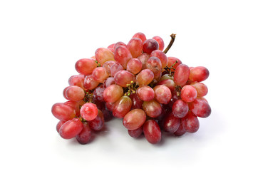Red grapes isolated on white background