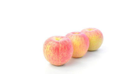 Red apple on white background