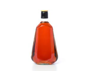 Bottle with alcohol on a white background