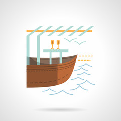Obraz premium Boat market flat color vector icon