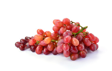 Red grapes isolated on white background
