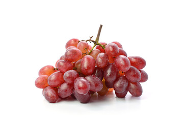 Red grapes isolated on white background