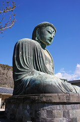 Obraz premium Great Buddha (Daibutsu) of Kamakura, Japan. The famous outdoor bronze statue.