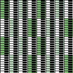 Geometric pattern with black white and green rectangles