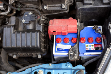 Old Battery in old car .