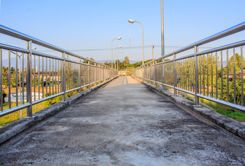 Pedestrian bridge made of stainless in country