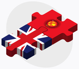 United Kingdom and Kyrgyzstan Flags