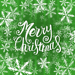 Vector Merry Christmas card with Christmas lettering, handmade calligraphy