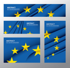 Abstract Europe Flag, European Colors (Vector Art) - obrazy, fototapety, plakaty