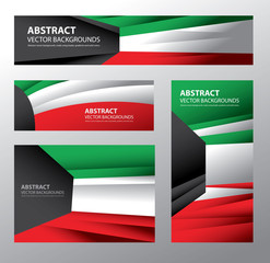 Abstract Kuwait Flag, Kuwaiti Colors (Vector Art)