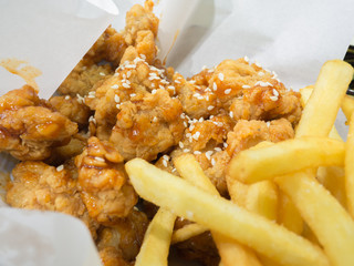 chicken fried and French fries