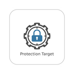Protection Target Icon. Flat Design.