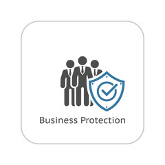 Business Protection Icon. Flat Design.