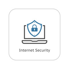 Internet Security Icon. Flat Design.