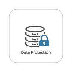 Data Protection Icon. Flat Design.