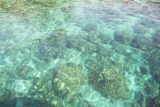 rippled pattern of water in the sea